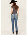 Image #1 - Miss Me Women's Medium Wash Dream Catcher Embroidered Mid Rise Bootcut Stretch Denim Jeans, Medium Wash, hi-res