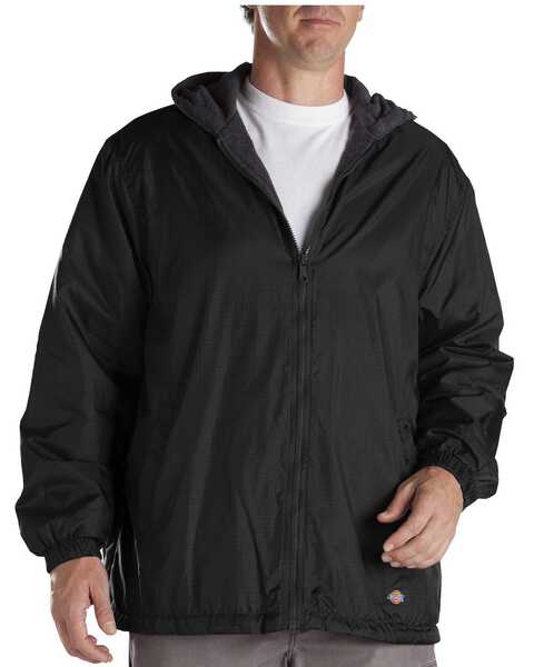 Dickies Men's Fleece Lined Hooded Work Jacket, Black, hi-res