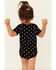 Rodeo Quincy Infant Girls' Black Polka Dot Yee Haw Graphic Short Sleeve Onesie, Black, hi-res