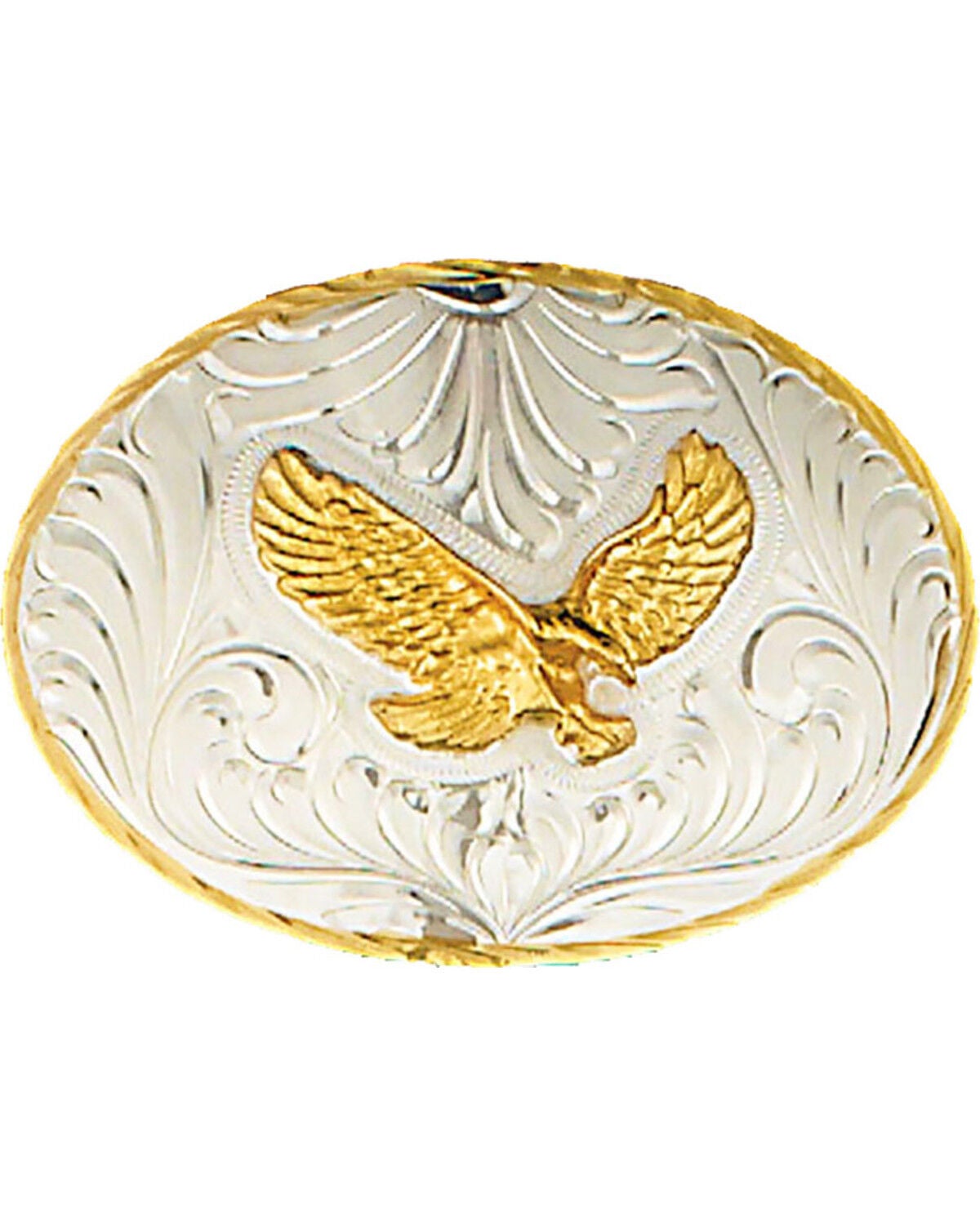 Western Express Men's Silver German Eagle Belt Buckle, Silver, hi-res