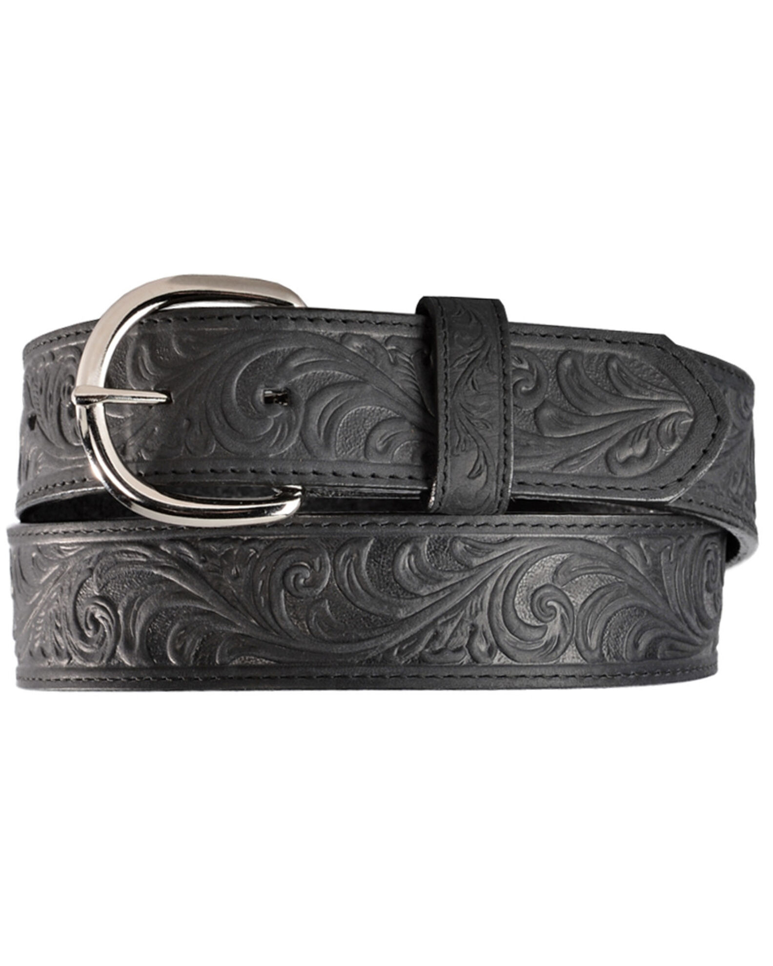 Hand tooled top western belt