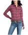 Image #1 - Ariat Women's Kirby Southwestern Stripe Print Long Sleeve Button-Down Stretch Western Shirt, Burgundy, hi-res