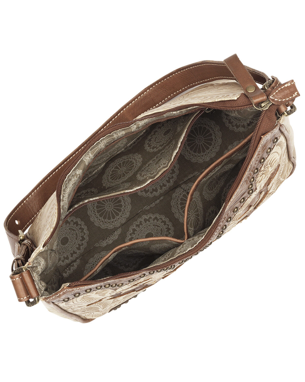 Image #4 - American West Annie's Secret Collection Concealed Carry Shoulder Bag, Tan, hi-res