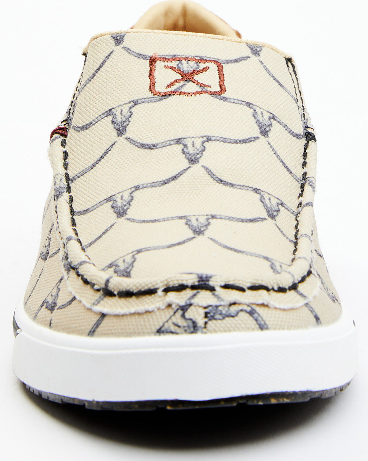 Image #4 - Twisted X Women's Steerhead Skull Print Slip-On Casual Shoe - Moc Toe, Beige/khaki, hi-res