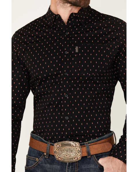 Image #3 - Ariat Men's Merrick Printed Long Sleeve Button-Down Stretch Western Shirt , Black, hi-res
