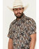 Image #2 - Rock & Roll Denim Men's Southwestern Print Short Sleeve Snap Stretch Western Shirt, Black, hi-res