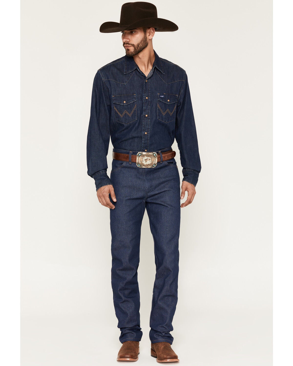 Image #1 - Wrangler 936 Cowboy Cut Rigid Slim Fit Jeans, Indigo, hi-res