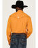 Image #4 - RANK 45® Men's Solid Roughie Tech Long Sleeve Snap Western Shirt , Gold, hi-res