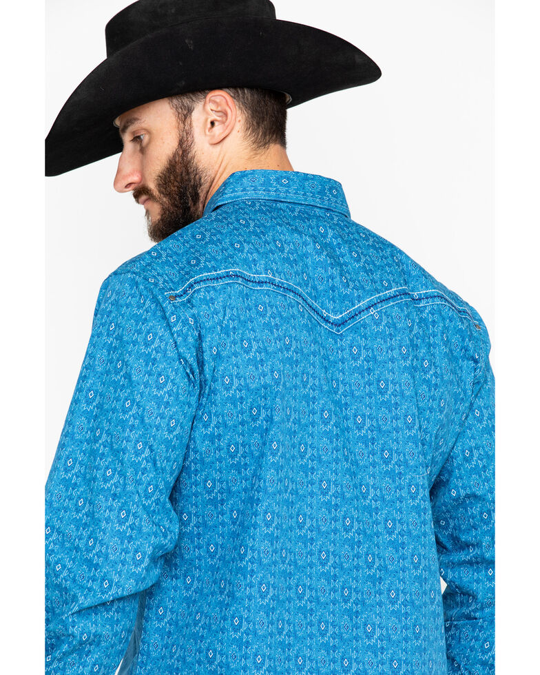 Rock 47 by Wrangler Men's Turquoise Long Sleeve Western Shirt, Turquoise, hi-res