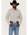 Image #1 - Cody James Men's Salvador Floral Print Long Sleeve Snap Western Shirt , White, hi-res