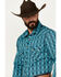 Image #2 - Rock & Roll Denim Men's Southwestern Print Vintage Stretch Western Shirt, Turquoise, hi-res