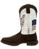 Image #3 - Durango Men's Flag Embroidery Western Performance Boots - Square Toe, Brown, hi-res