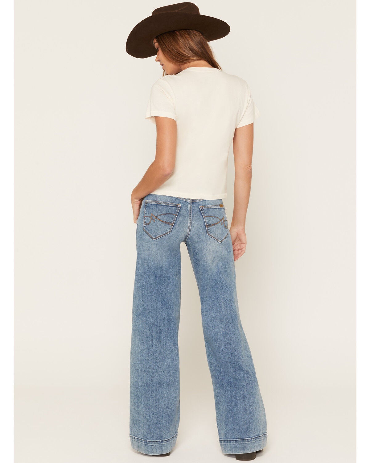 Image #3 - Ariat Women's Vilma Medium Wash Revel High Rise Wide Leg Ultrastretch Denim Jeans, Medium Wash, hi-res