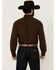 Image #4 - Roper Men's Amarillo Solid Long Sleeve Snap Western Shirt, Brown, hi-res