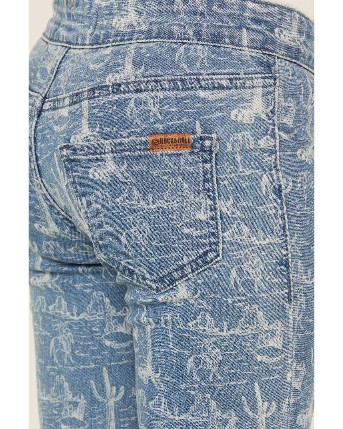 Image #4 - Rock & Roll Denim Girls' Medium Wash Conversation Print Flare Jeans, Medium Wash, hi-res