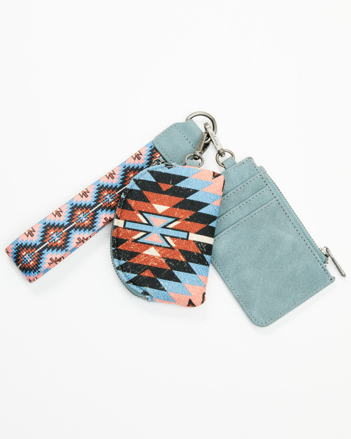 Image #2 - Wrangler Southwestern Print Keychain Coin Wallet, Navy, hi-res