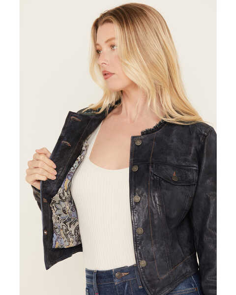 Image #3 - Idyllwind Women's Ada Leather Jacket, Steel Blue, hi-res
