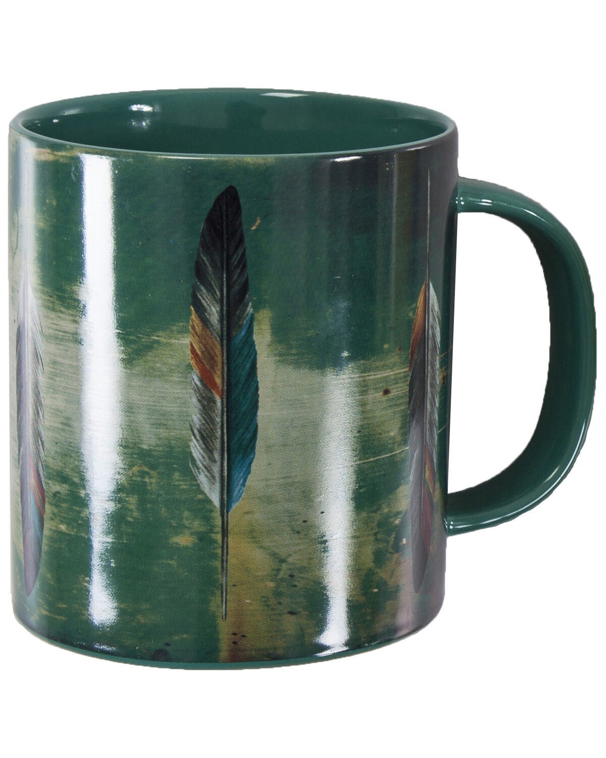 Image #1 - HiEnd Accents Tossed Feather Design Mug Set, Turquoise, hi-res