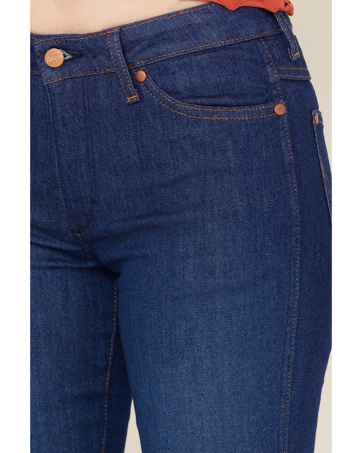 Image #2 - Wrangler Women's Dark Wash Straight Forward Westward Mid Rise Bootcut Stretch Denim Jeans, Dark Wash, hi-res