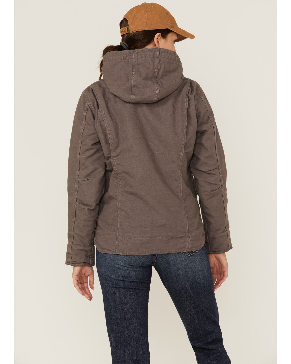 Image #4 - Carhartt Women's Taupe Washed Duck Sherpa-Lined Jacket, Taupe, hi-res