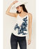 Image #1 - Shyanne Women's Floral Embroidered Tank, White, hi-res