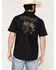 Image #1 - Moonshine Spirit&reg; Men's 120 Proof Logo Print Short Sleeve Snap Western Shirt, Black, hi-res