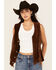 Image #1 - Scully Women's Suede Vest, Brown, hi-res