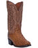 Image #1 - Dan Post Men's Tempe Full Quill Ostrich Western Boots -  Medium Toe, Saddle Tan, hi-res