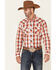 Image #1 - Wrangler 20X Men's Advanced Comfort Large Plaid Print Long Sleeve Snap Western Shirt , Red, hi-res