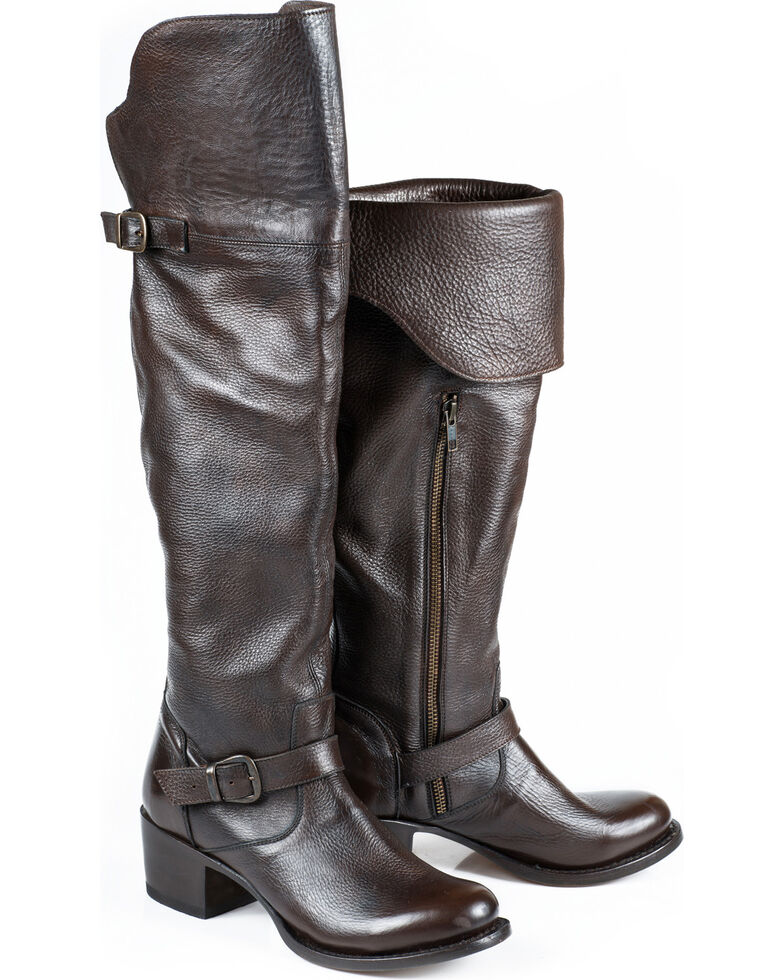 Stetson Women's Bianca Over The Knee Riding Boots - Round Toe, Brown, hi-res