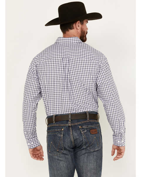 Image #4 - George Strait by Wrangler Men's Plaid Long Sleeve Button Down Western Shirt, Pink, hi-res