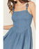Image #3 - Rock & Roll Denim Women's Medium Wash Buckle Strap Sleeveless Denim Mini Dress, Medium Wash, hi-res