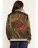 Image #4 - Rodeo Quincy X NFR Women's Cowboys Bomber Jacket, Green, hi-res