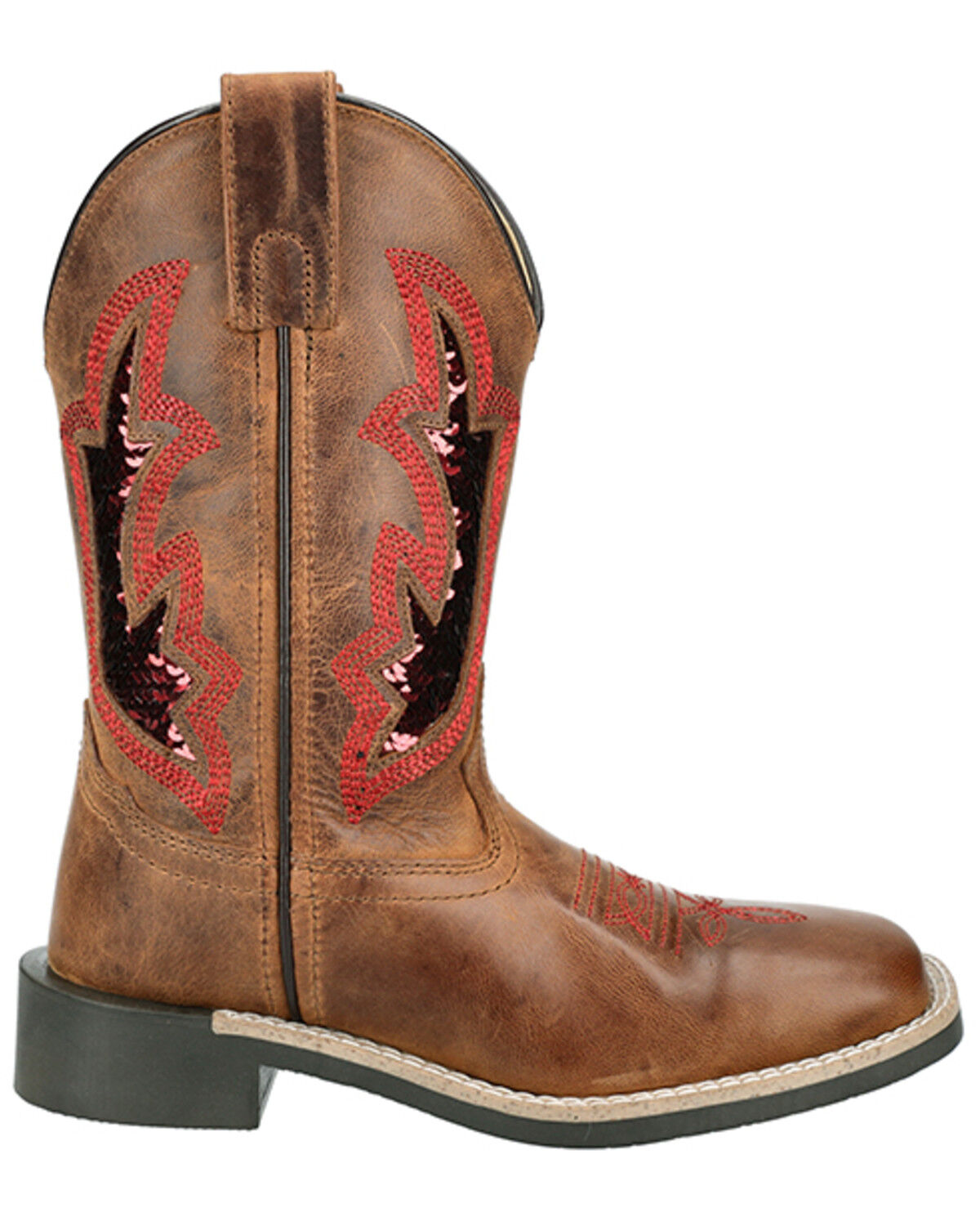 Image #2 - Smoky Mountain Girls' Nevada Western Boots - Broad Square Toe, Brown, hi-res