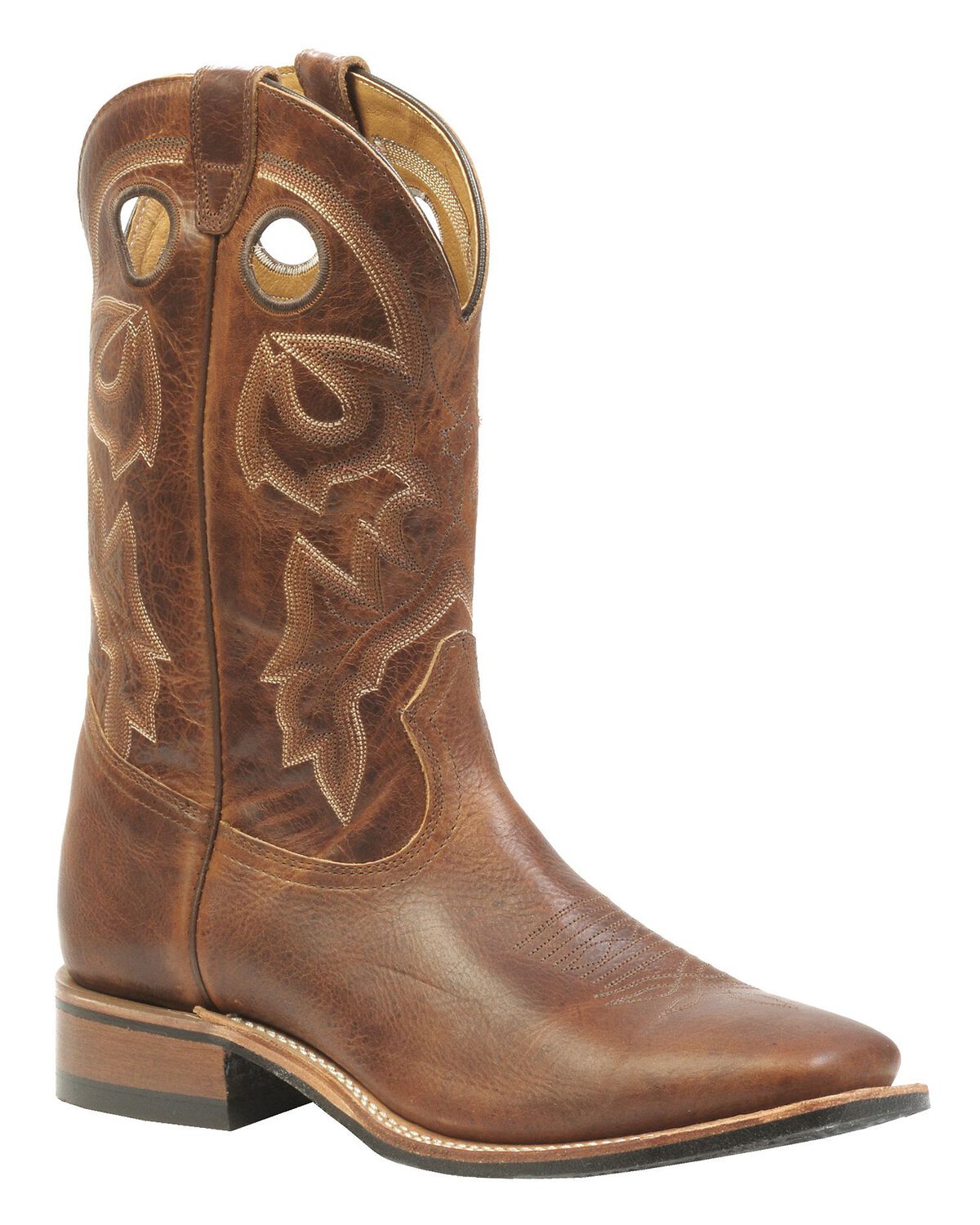 Image #1 - Boulet Men's Rider Sole Cowboy Boots - Square Toe, Brown, hi-res