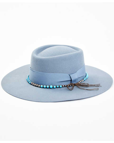 Shyanne Women's Dancer Telescope Felt Western Fashion Hat , Light Blue, hi-res