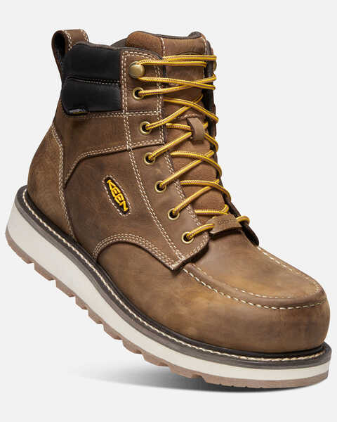 Image #1 - Keen Men's Cincinnati 6" Waterproof Work Boots - Carbon Toe, Brown, hi-res