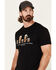 Moonshine Spirit Men's Black Line Em Up Graphic T-Shirt , Black, hi-res