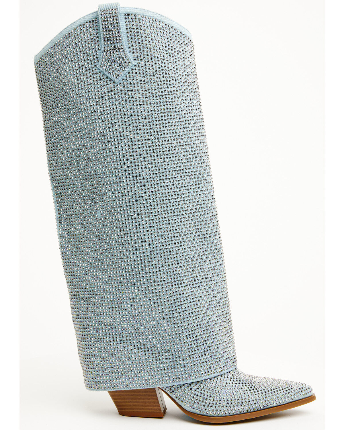 Image #2 - Azalea Wang Women's Banian Tall Western Boots - Snip Toe, Blue, hi-res
