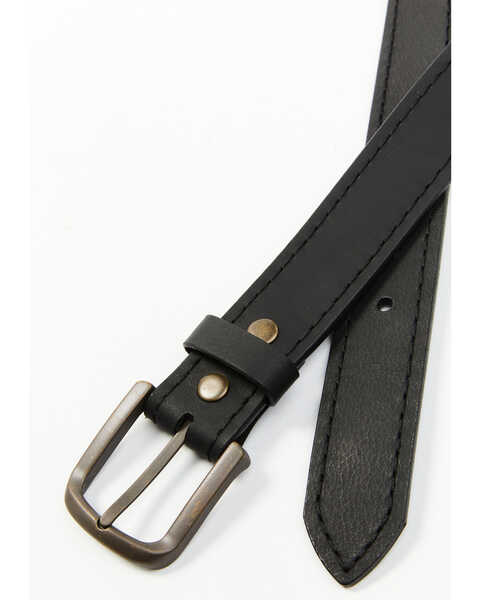 Image #2 - Brothers and Sons Men's Lagos Brass Buckle Belt , Black, hi-res