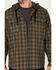 Image #3 - Hawx Men's Plaid Print Robertson Long Sleeve Button Down Hooded Work Flannel Shirt, Olive, hi-res