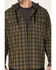 Image #3 - Hawx Men's Plaid Print Robertson Long Sleeve Button Down Hooded Work Flannel Shirt , Olive, hi-res