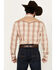 Image #4 - Roper Men's Plaid Print Embroidered Long Sleeve Pearl Snap Western Shirt, Tan, hi-res