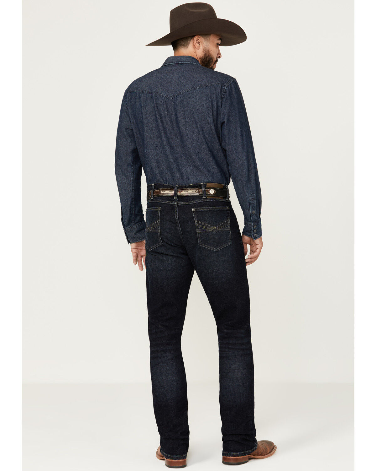 Image #3 - Wrangler 20X Men's Bowden Dark Wash Vintage Bootcut Stretch Denim Jeans - Tall, Dark Wash, hi-res
