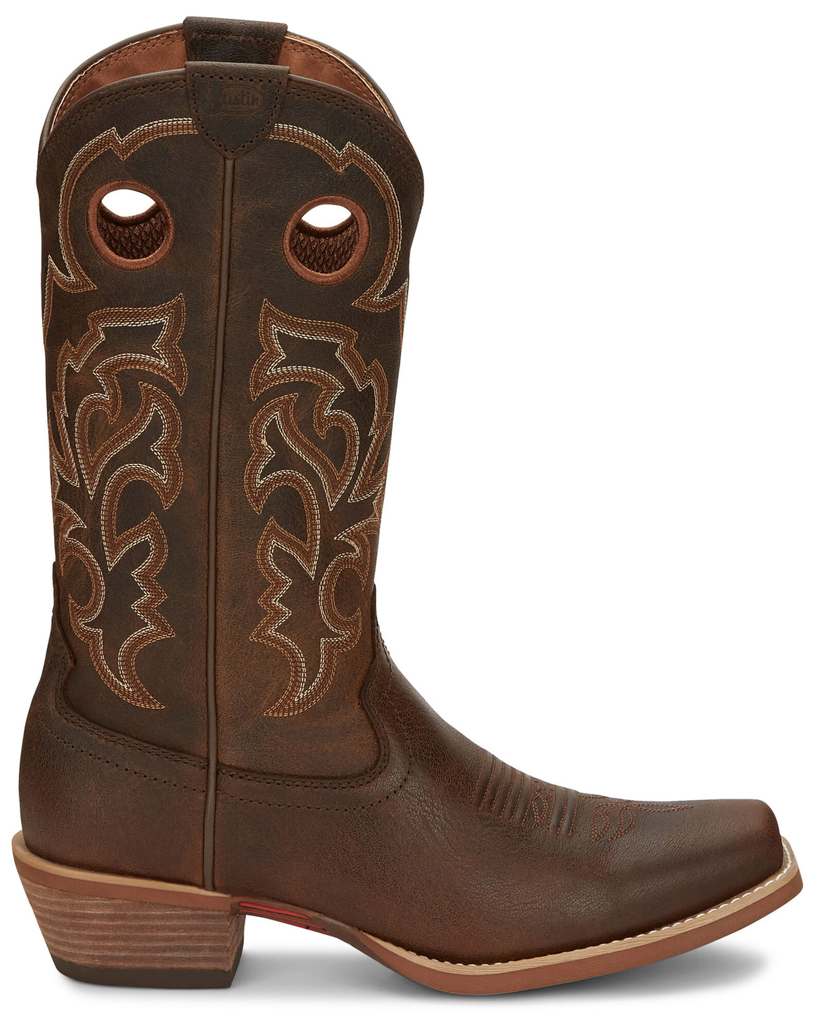 Image #2 - Justin Men's Puncher Brown Western Boots - Broad Square Toe, , hi-res