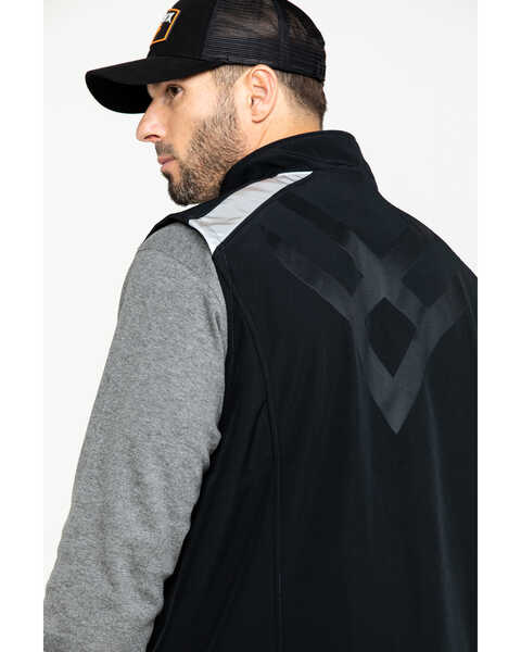 Image #5 - Hawx Men's Black Reflective Softshell Moto Work Vest - Tall , Black, hi-res