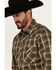 Image #2 - Roper Men's Plaid Print Long Sleeve Pearl Snap Western Shirt, Green, hi-res