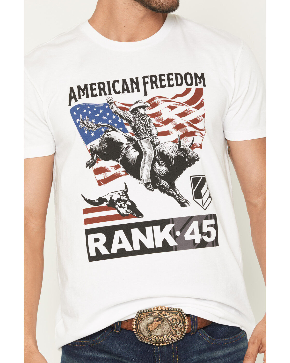 Image #3 - RANK 45® Men's American Freedom Short Sleeve Graphic T-Shirt, White, hi-res