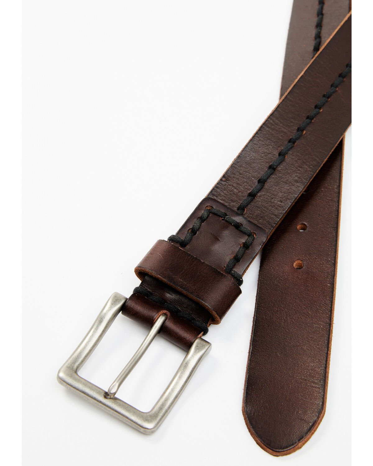 Image #2 - Brothers and Sons Men's Center Woven Detailed Belt, Brown, hi-res