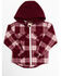 Image #1 - Shyanne Toddler Girls' Port Plaid Print Long Sleeve Zip Flannel Shacket, Burgundy, hi-res